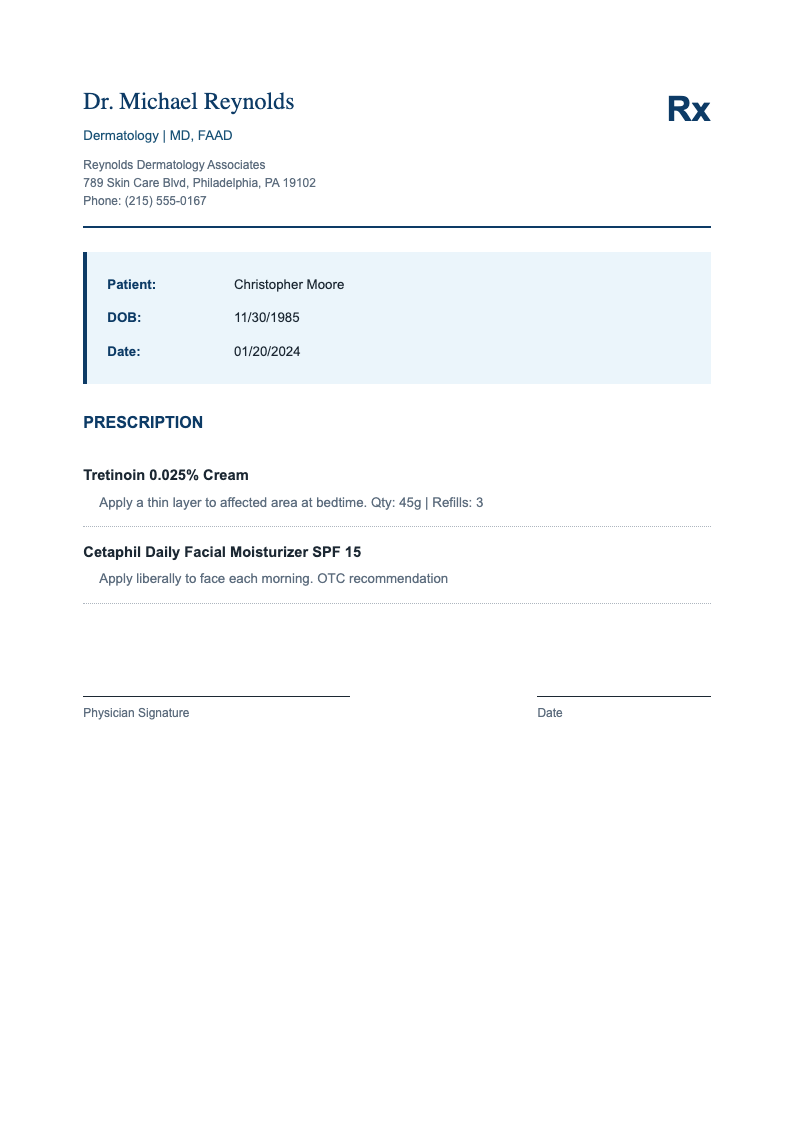 Navy blue prescription pad